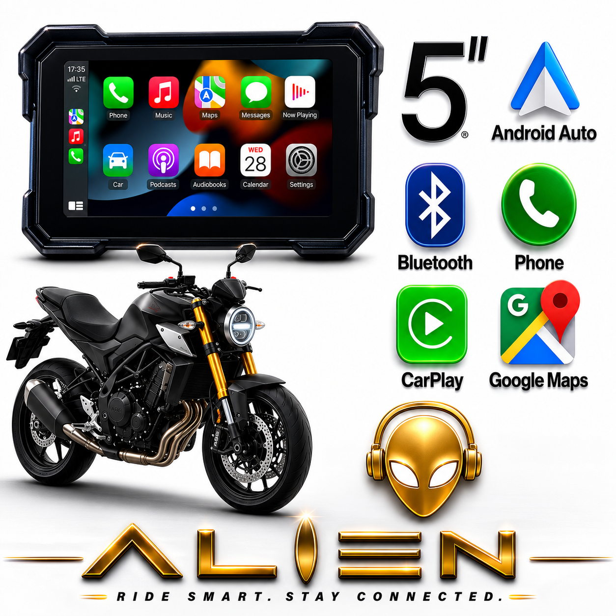 Home alien 5"smart bikes screen
