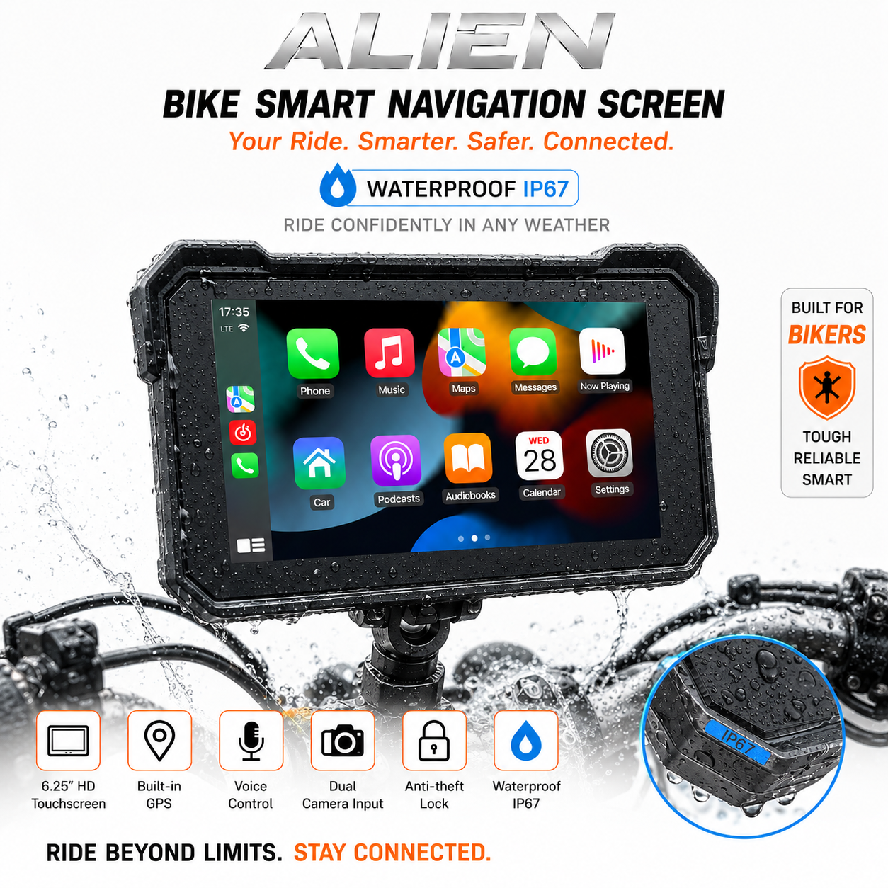 Home alien 5"smart bikes screen
